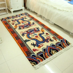 Hand Woven Technics bedroom sofa mat ,Original dragon Design hand jacquard wool carpet and tapestry