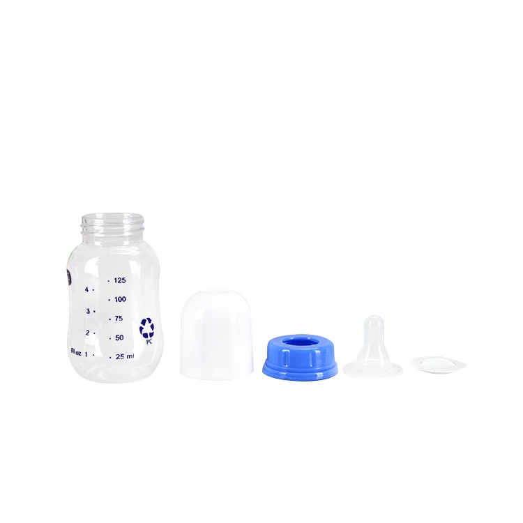 Handled plastic feeding supplies pp baby bottle manufacturer food grade wholesale 120 ml