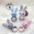 Import Handmade Hook Line Rabbit Baby Rattle 100% Cotton Raw Wood Animal Teether from China