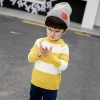 Hao Baby Autumn New Long-Sleeved Sweater Collar Elastic Color Matching Sweater