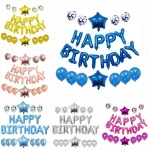 Happy Birthday Balloons Set Latex Confetti Baloons Foil Star Ballons Birthday Decorations Party Supplies