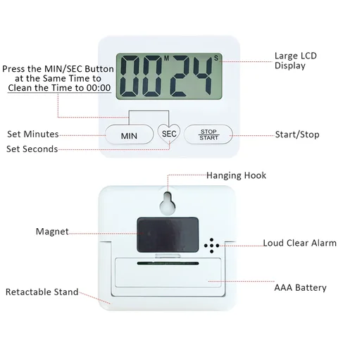 Buy Heart Shaped Timer Kitchen Alarm Study Time Management Electronic ...