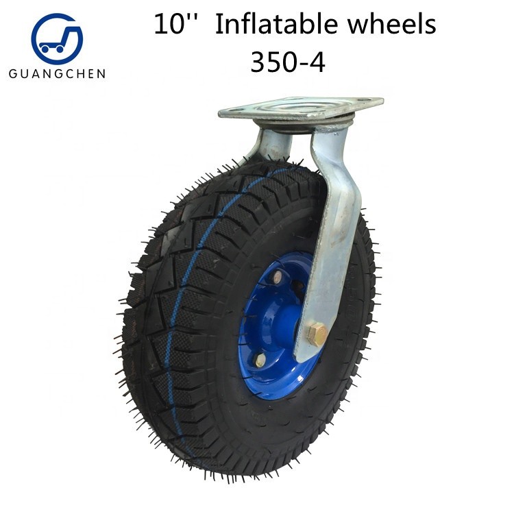 Buy Heavy Duty 10inch Swivel Inflatable Rubber Wheel 250mm 6rp 4.10/350 ...