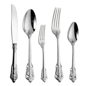 High grade stainless steel knife fork spoon Loyal cutlery set silver flatware for wedding