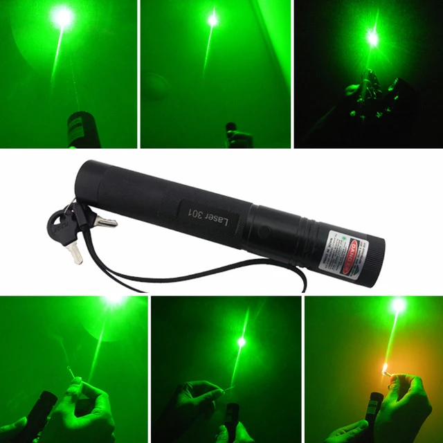 High Power Adjustable Focus Burning 100mw Green Laser Pointer Pen 301 532nm