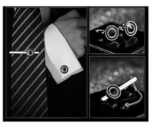 high quality cufflink and tie bar for business gifts