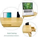 High Quality Folding Adjustable Writing Computer Laptop Breakfast Tray Desk Bamboo Bed Desk Table
