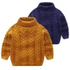 High quality knitted children high-collar thickened sweater baby boys pullover sweater