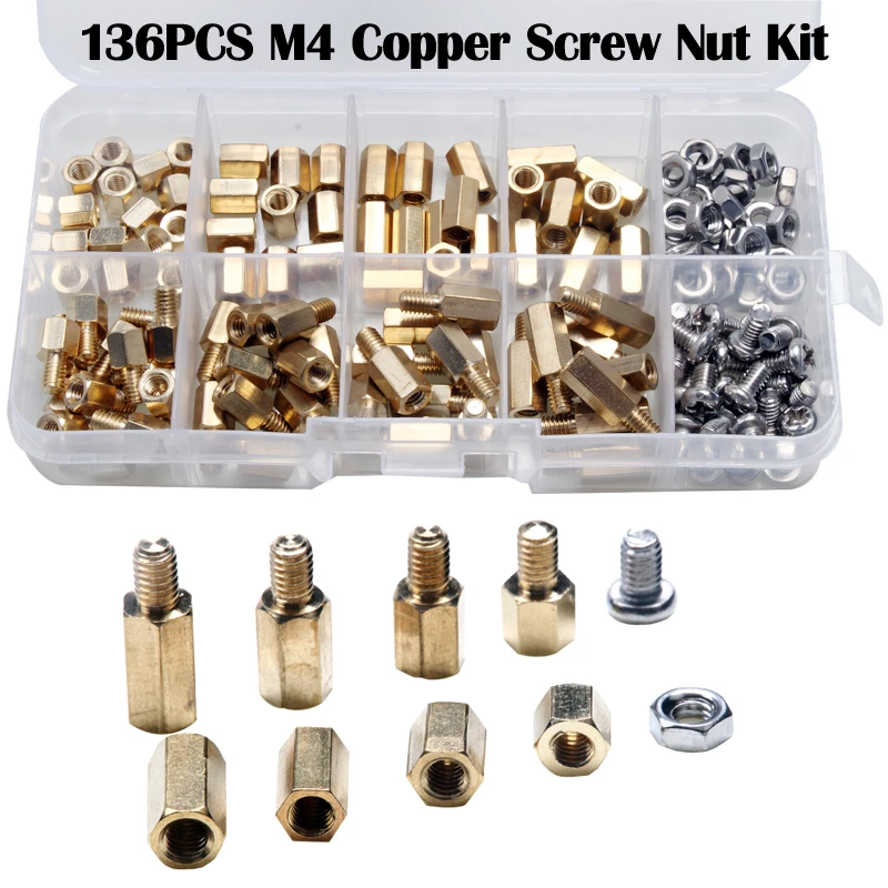 High Quality M4 Brass Threaded Standoff Stainless Steel Nut And Screw Kit