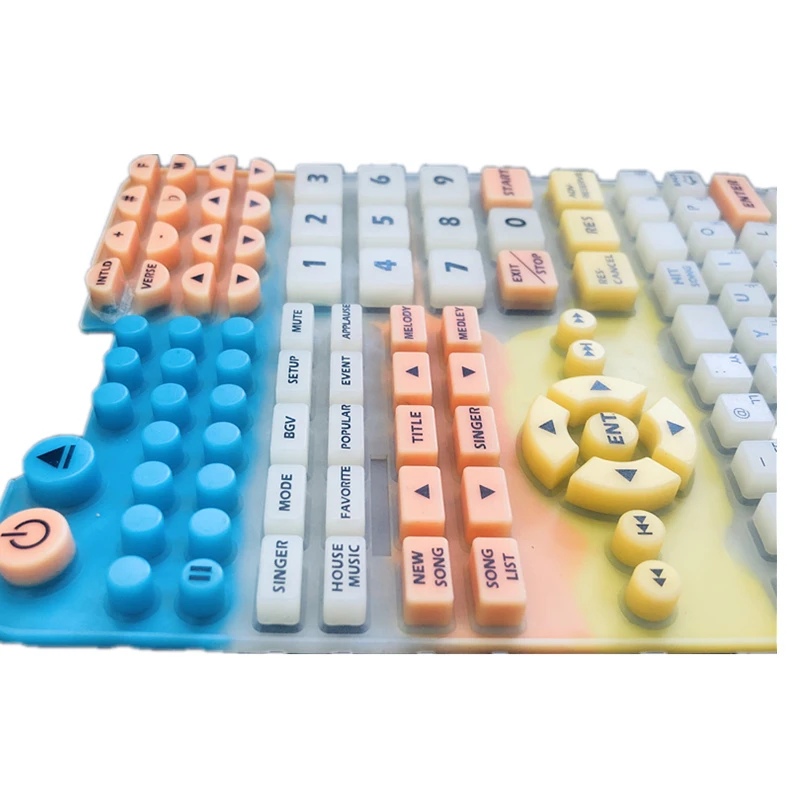 High quality molded rubber silicone color computer contact key keyboard