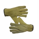 High quality pig grain leather driving work hand mittens glove for safety