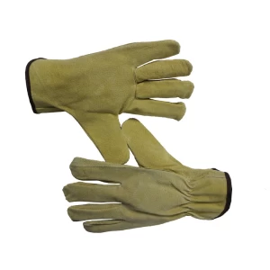 High quality pig grain leather driving work hand mittens glove for safety