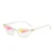 Import High quality stockfashionable womens party kaleidoscope uv400 hd lens cat eye sunglasses mirror with print logos from China