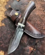 High Quality Survival 67 Layers Damascus Steel VG10 Core Hunting Knife Survival Knife Bovine Bone Ebony Wood