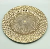 HJS063  Wholesale cheap gold plastic under plate wedding restaurant charger plate
