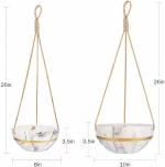 Home Decoration Porcelain Flower Pot with Rope, Home Decoration Ceramic Planter Pot