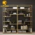 Import Home furniture modern metal stainless steel bookcase glass decor cabinet bookcases bookshelf for sale from China