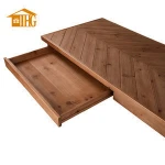 Home Office Desk Furniture Space Saving Antique  Wood Metal Legs Frame PC Computer Desk with Drawers