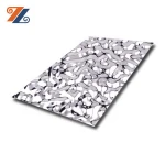 Hongwang 304 0.8mm  pvd color mirror water ripple stamped stainless steel color sheet for Hotel Decoration for sale