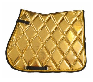 Horse wear saddle pad quilted OEM top quality equestrian numnahs Gold GP Saddle Pad