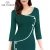 Import Hot sale elegant 3/4 Sleeve work office lady career dress wrap pencil midi dresses from China