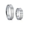 Hot sale good quality titanium wedding diamond rings with cnc engraving