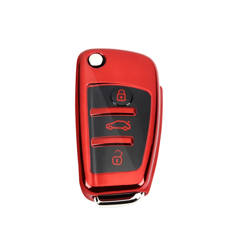 hot sale soft TPU customized design car key cover car key wallet shell car key bag remote for Audi car key case
