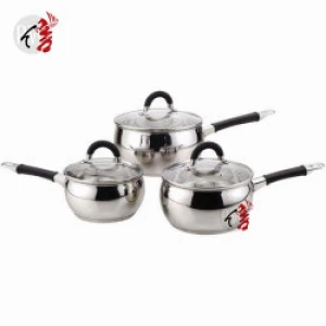 Hot Sale Stainless Steel Saucepan With Glass Lid Realwin 6 Pcs Saucepan Sets Milk Pot Sauce Pot