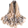 hot sale women satin soft retro cashew floral printed long scarf silk shawl