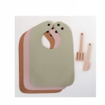 Hot Sell Leather Children Soft Infant Waterproof Rice Pocket Anti-Dirty Baby Bib for Newborns Toddlers