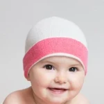 Hot seller cashmere knitwear baby contrast beanie hat QingHe