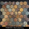 Hot Selling Rusty Natural Slate Hexagon Mosaic for Garden Decoration