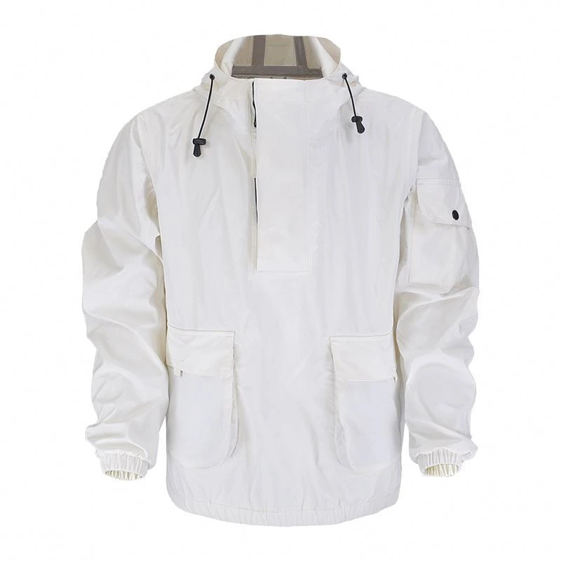 Hot waterproof rain hunting cambric jacket men plus size lightweight white jacket