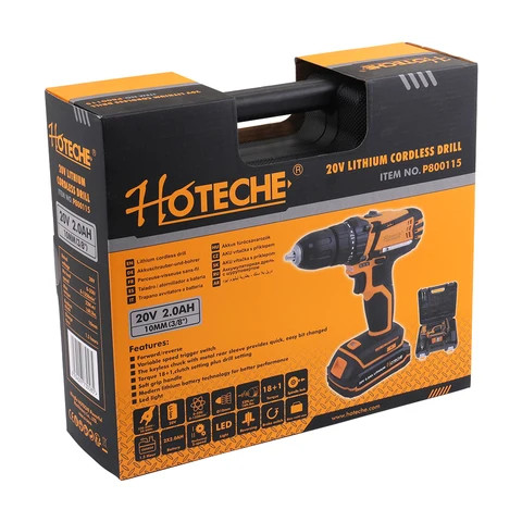 Hoteche 20V Lithium Cordless Drill impact drill cordless impact driver cordless