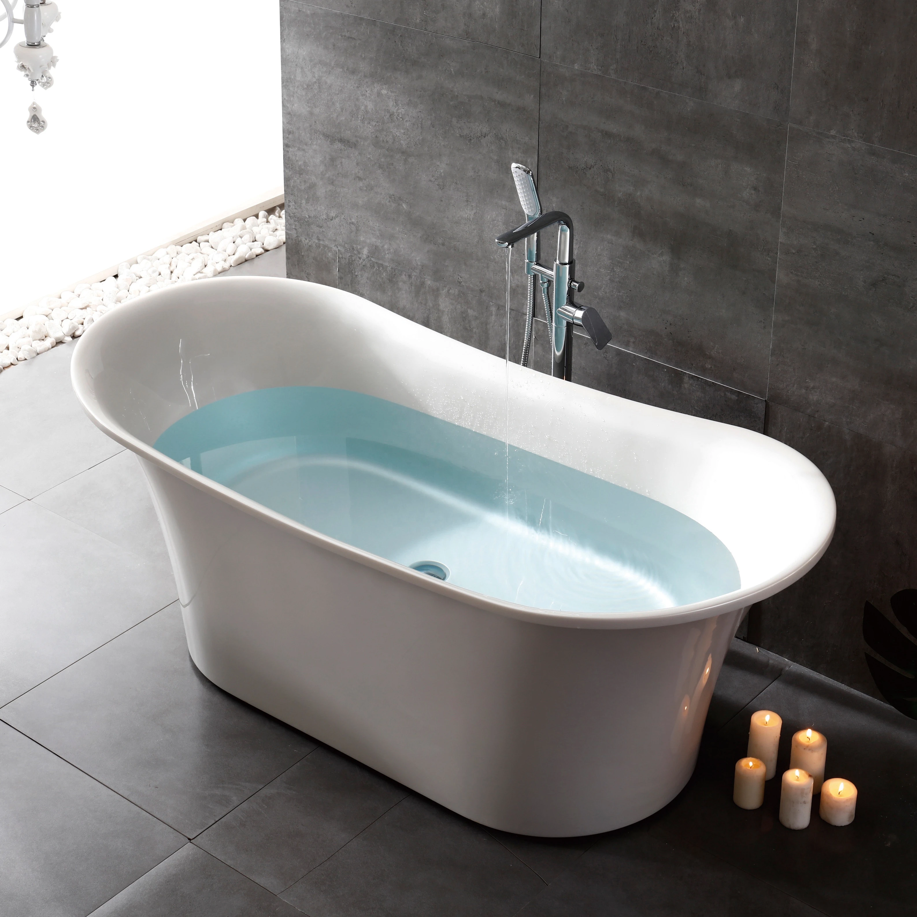 Hotel modern cheap solid surface oval freestanding bronze bath tub european style soaking bathtub