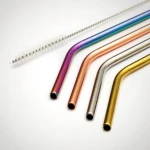 Hotsale metal straw reusable straws stainless steel rainbow drinking straw