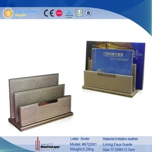 Household hotel office commonly used imitation leather letter sorter