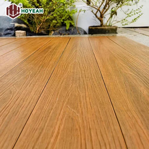 HOYEAH 17623 WPC decking anti-fading Co-extrusion seamless  deck outdoor garden courtyard 3D relief composite flooring