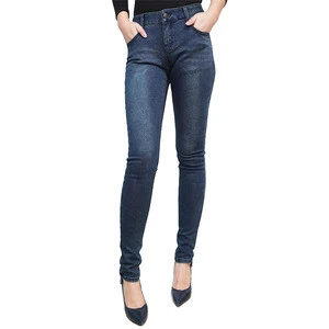 Huade midnight royal blue mid waist best stretch women skinny jeans by high quality denim