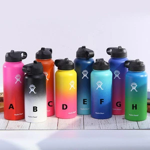 hydro double wall vacuum flask insulated stainless steel water bottle 18oz 32oz 48oz 64oz  powder coated travel car cup
