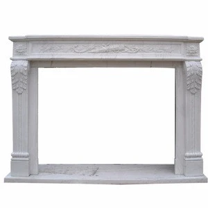 indoor white marble machine carved indoor decorative electric fireplace