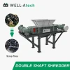 Industrial Double Shaft Light Metal Wood Pallet Tire Barrel Shredder for Sale