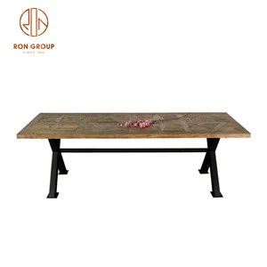 Industrial live edge dining table for wedding events with iron base