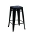 Import italian restaurant commercial industrial bar stools vintage iron black high bar chair retro durable stackable metal bar stool from China