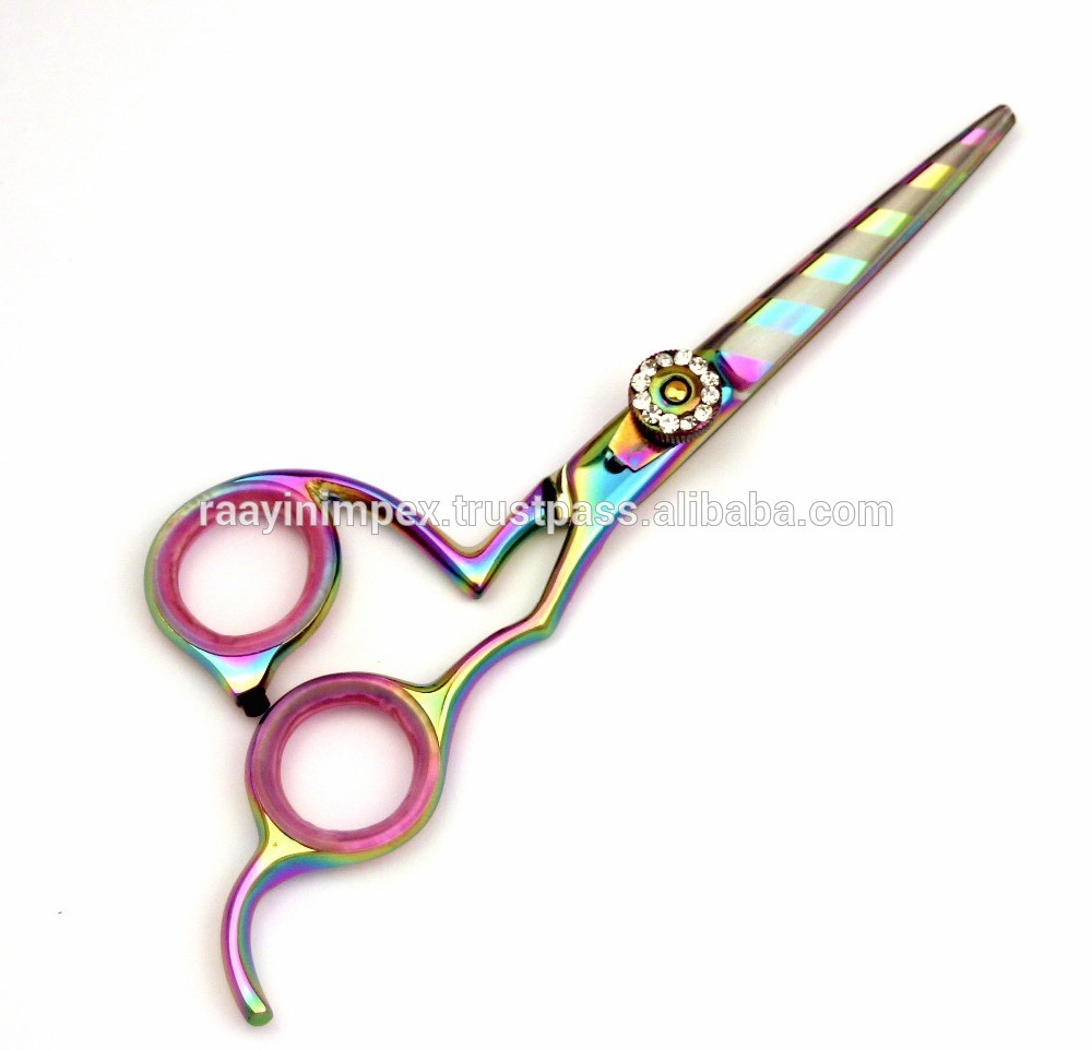 Japanese stainless steel 3hole swivel hair cutting scissors shears