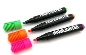 Jumbo pocket highlighter marker fluorescent pen with rubber grip for paper fax