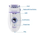 Kemei KM-2668 Lady Body Facial Epilator Rechargeable Shaver  Shaving Women Hair Remover Electric Body Depilation Machine