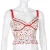 Import KHG4598 New girl cherry print mesh see through stitching sexy camisole women crop top from China