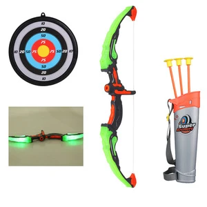 Kids Toy Bow & Arrow Archery Set Arrow Holder Target - LED Light Up Function - Hunting Series Toy Boys Girls