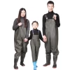 Kids Waterproof breathable Chest  Wader for fishing with PVC boots for girls and boys